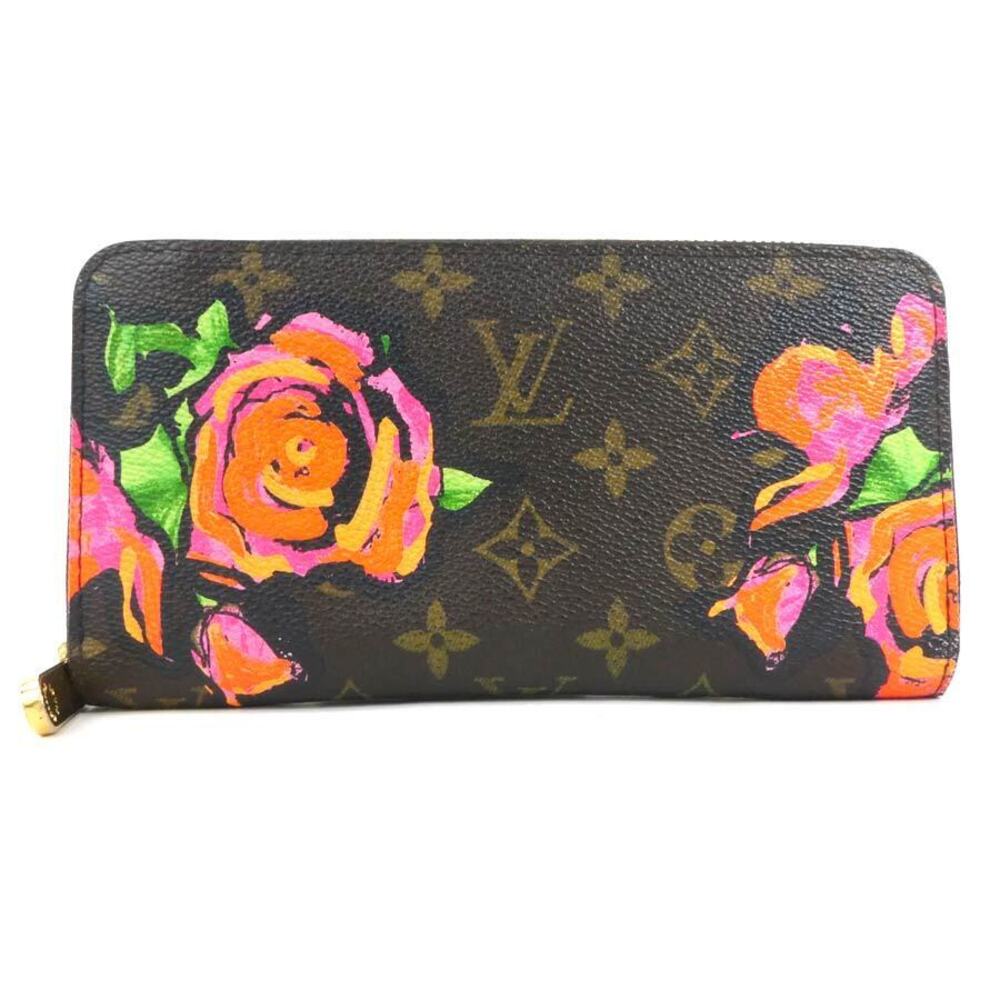 Louis Vuitton Round Zipper Long Wallet Monogram Rose Pink Zippy Canvas Brown